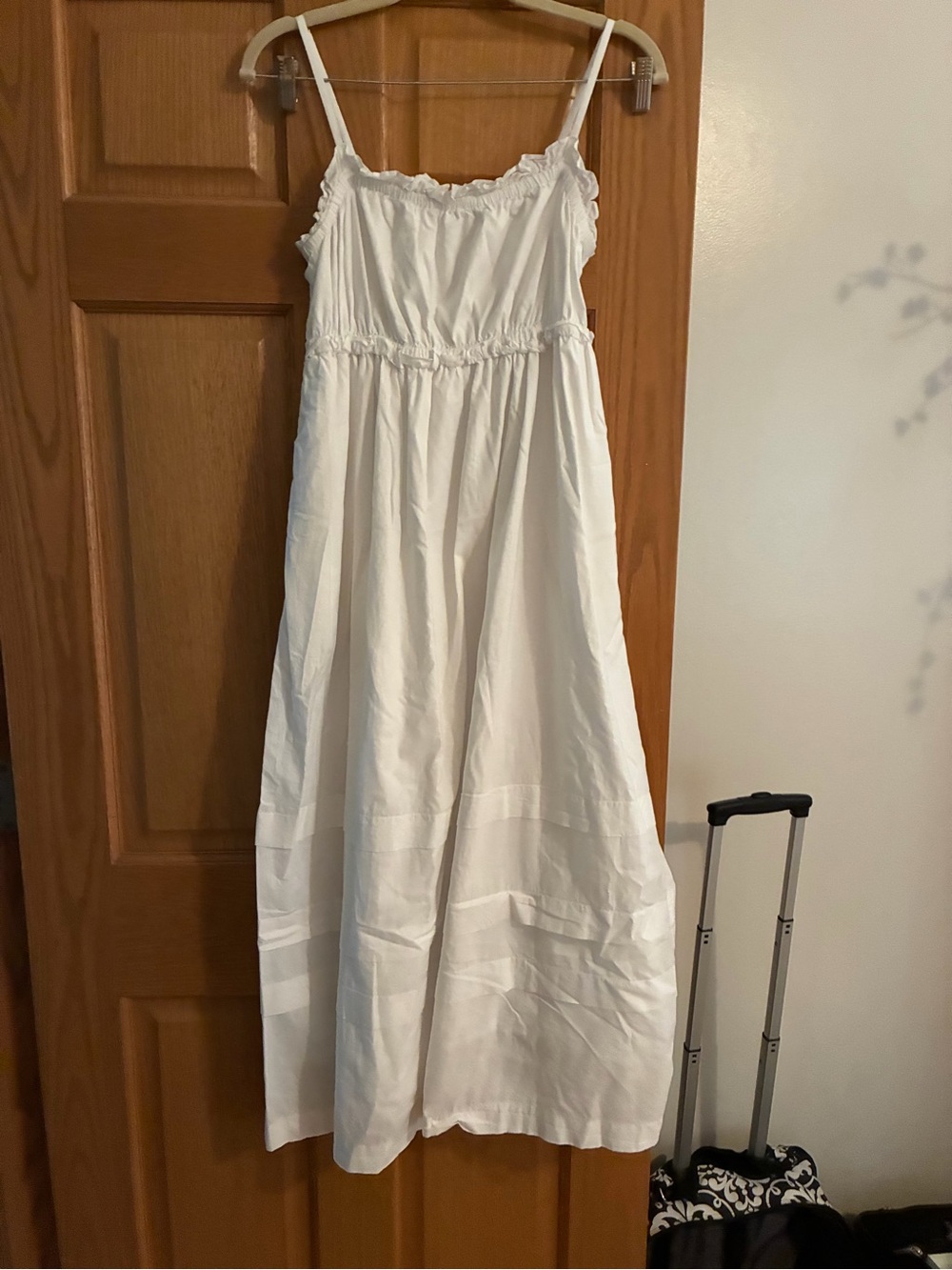 J. Crew White Maxi Sundress with Spaghetti Straps